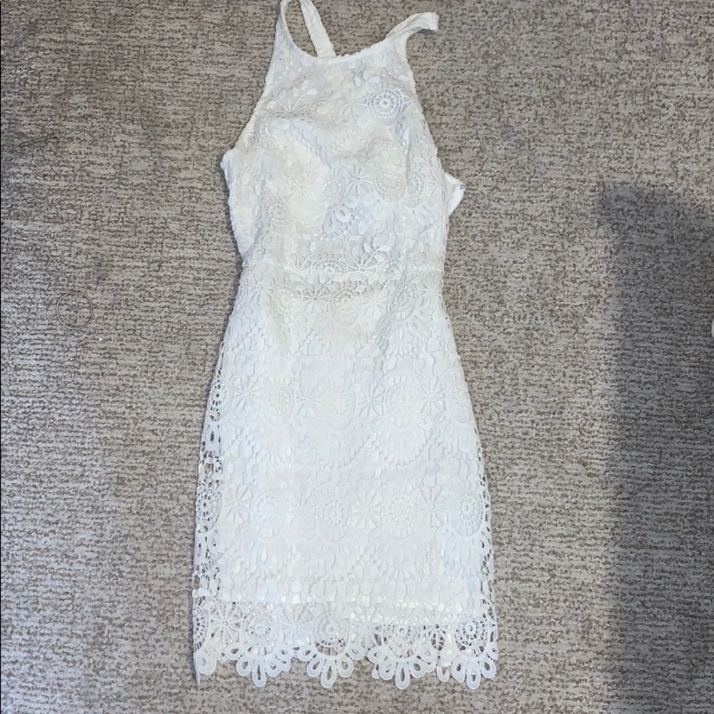 white hollister lace dress